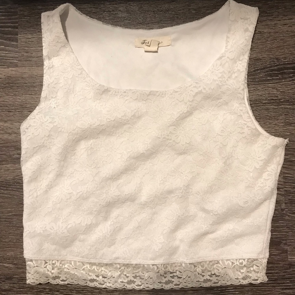 White Lace Crop Top